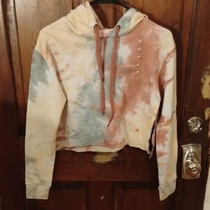 Colorful Tie-Dye Cropped Hoodie